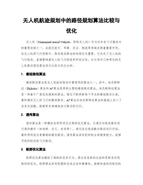 无人机航迹规划中的路径规划算法比较与优化