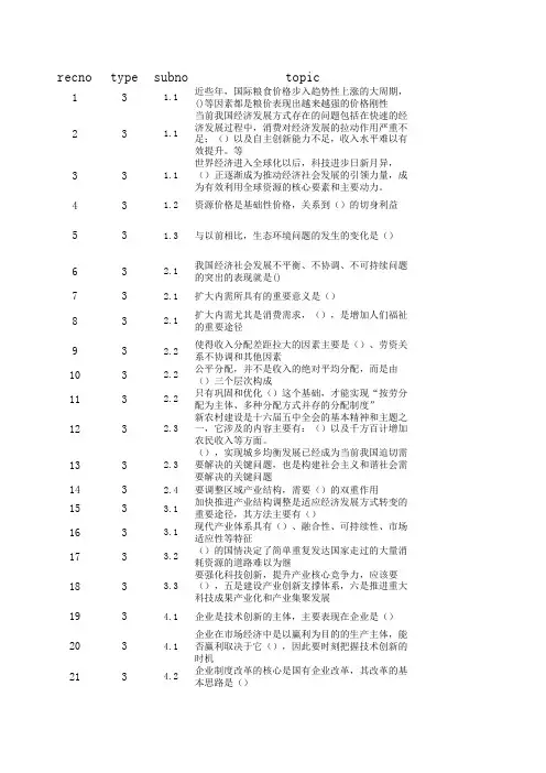 加快转变经济发展方式考试题库-多项选择