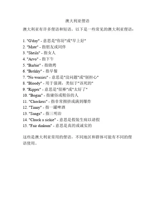 澳大利亚俚语