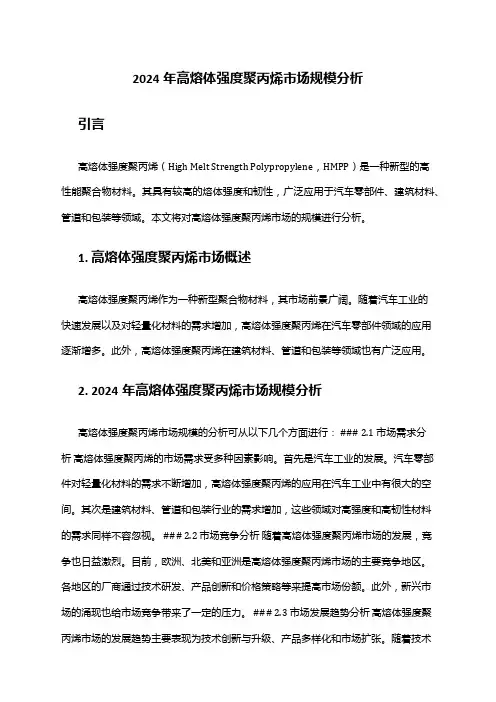 2024年高熔体强度聚丙烯市场规模分析