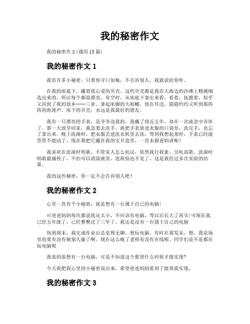 我的秘密作文