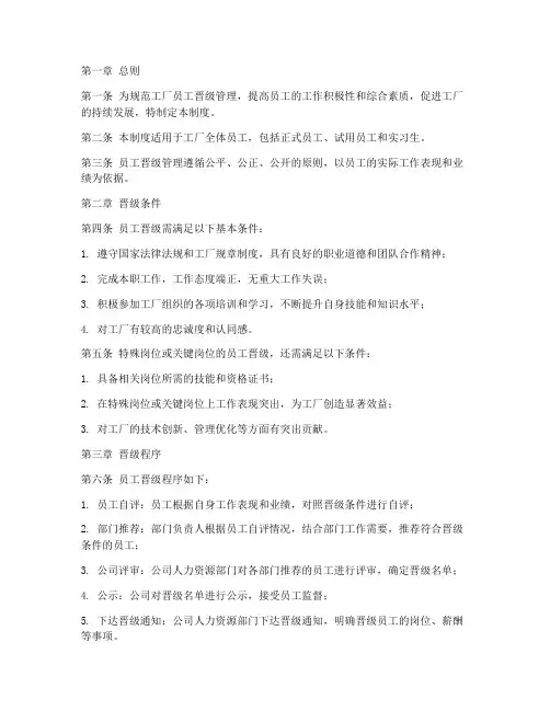 工厂员工晋级管理制度