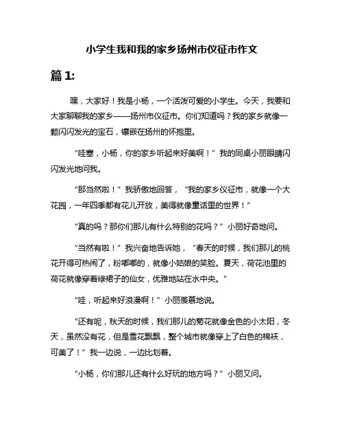 小学生我和我的家乡扬州市仪征市作文