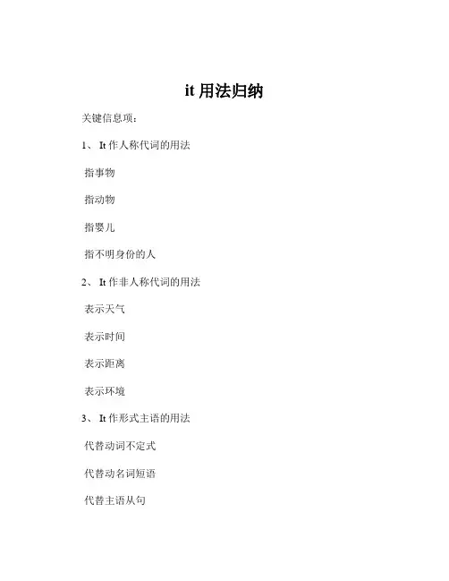 it 用法归纳