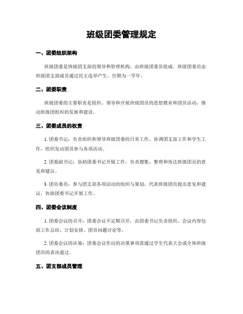 班级团委管理规定
