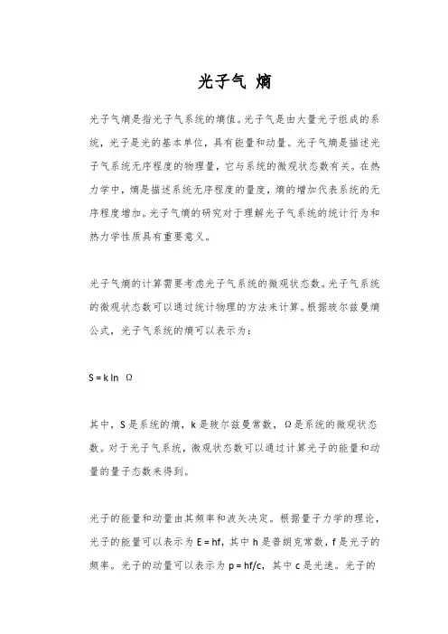 光子气 熵