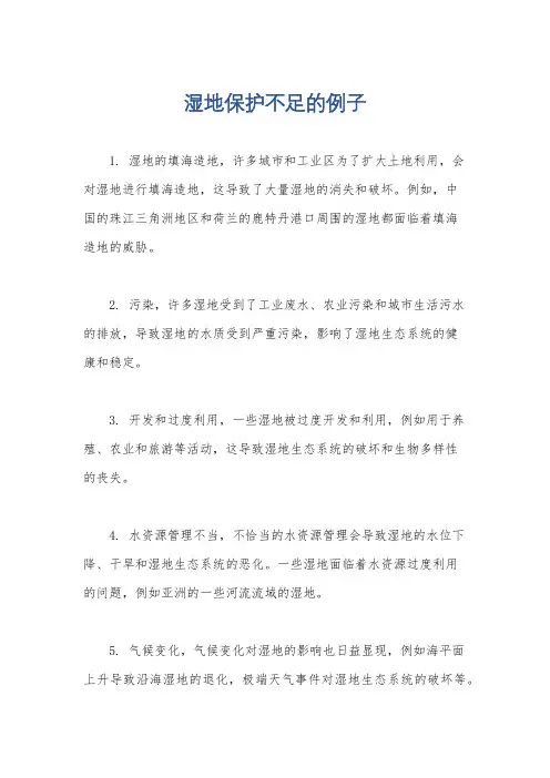 湿地保护不足的例子