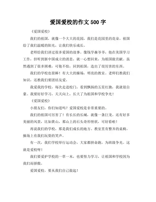 爱国爱校的作文500字