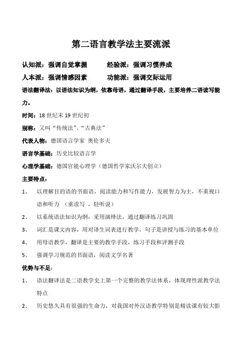 语言教学法流派