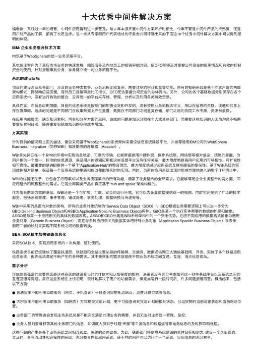 十大优秀中间件解决方案