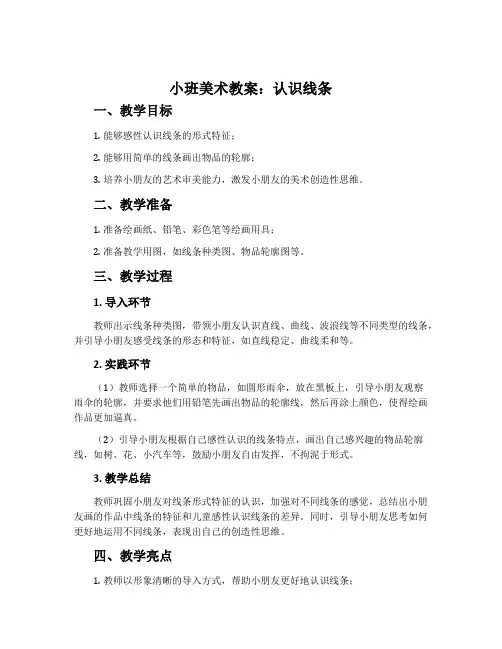 小班美术教案：认识线条