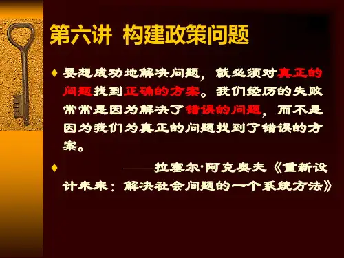 第六讲  构建政策问题