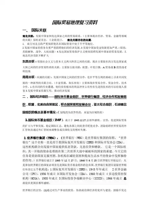 国际贸易地理复习资料