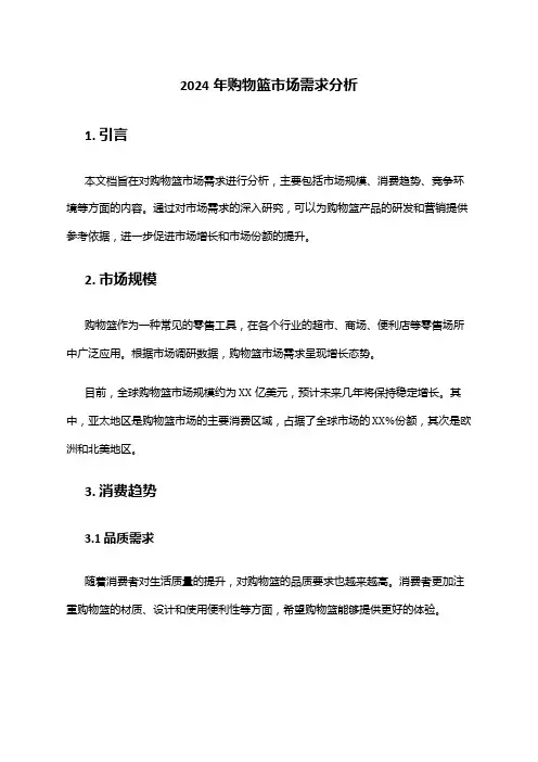 2024年购物篮市场需求分析