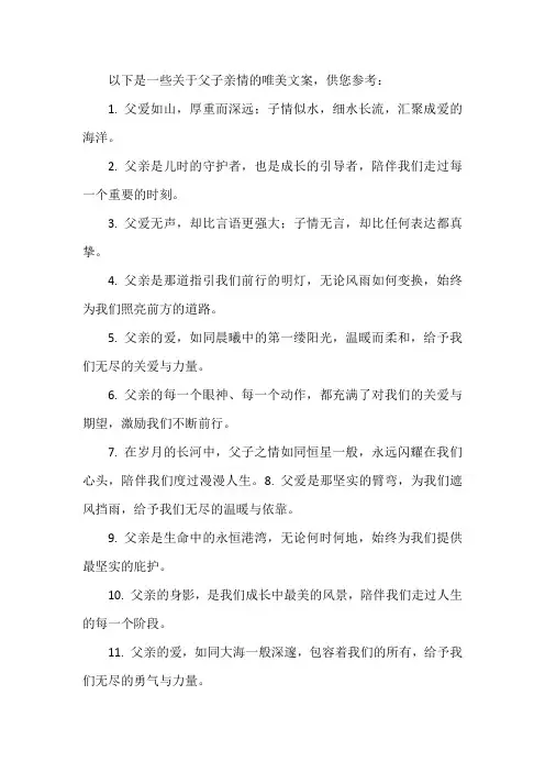 父子亲情的唯美文案