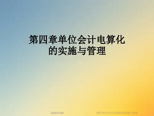 第四章单位会计电算化的实施与管理