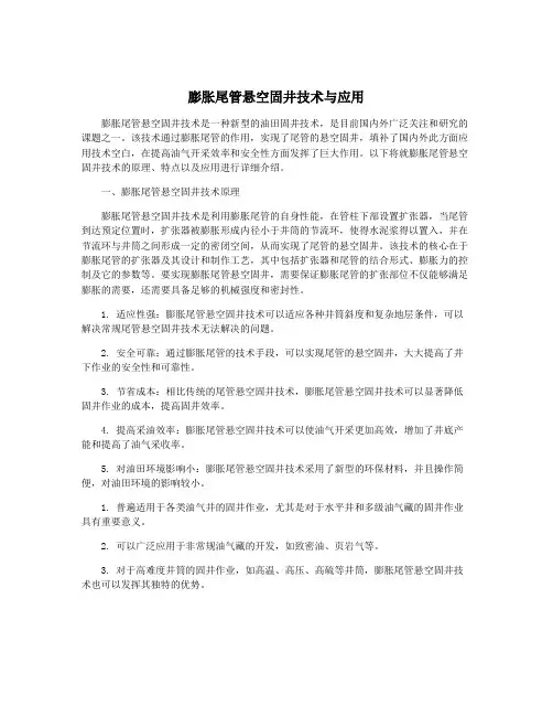 膨胀尾管悬空固井技术与应用