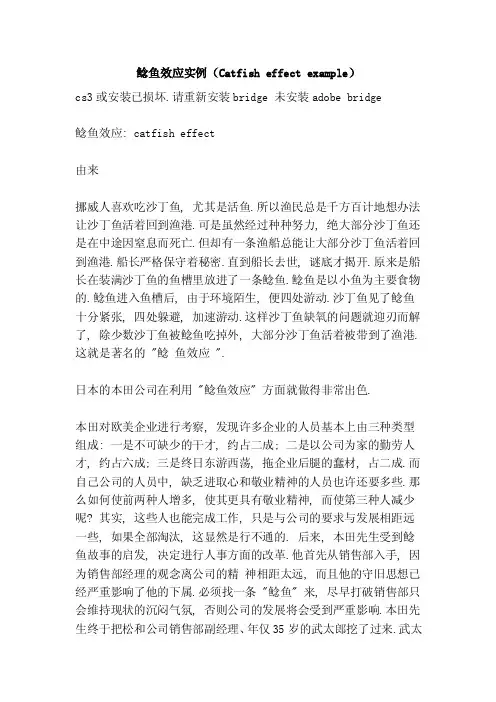 鲶鱼效应实例（Catfisheffectexample）