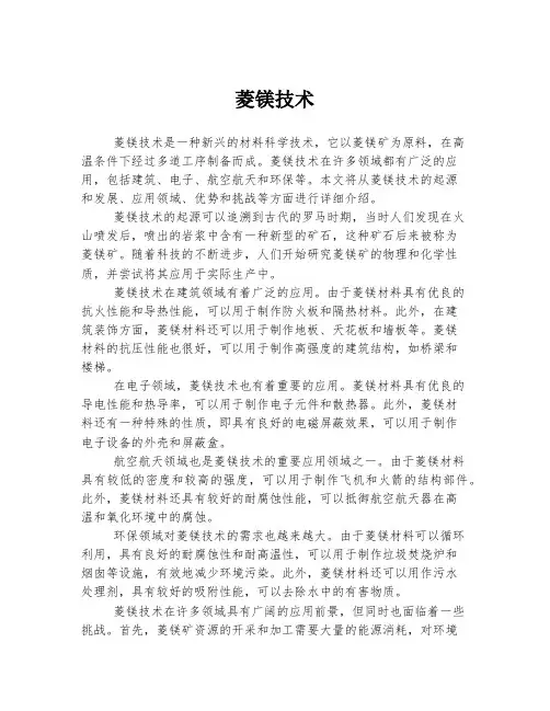 菱镁技术 