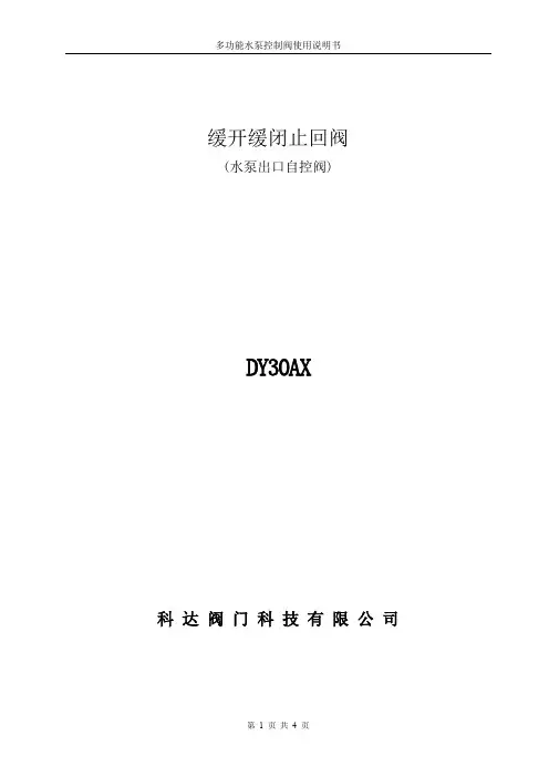 DY30AX缓开缓闭止回阀