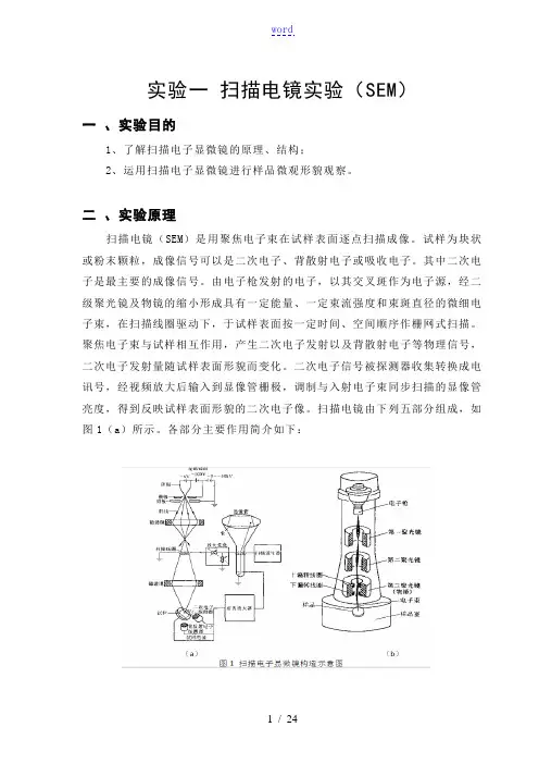 材料研究方法与测试分析实验报告