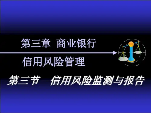 商业银行信用风险管理 3 信用风险监测与报告