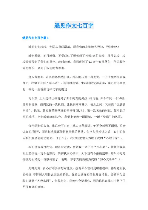 遇见作文七百字