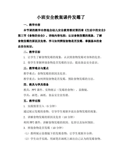 小班安全教案课件发霉了