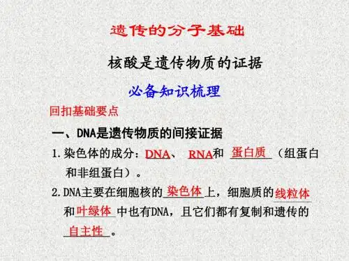 高一生物第三章《第一节核酸是遗传物质的证据》课件8(浙教版必修2)