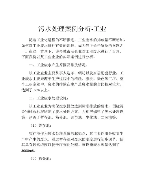 污水处理案例分析-工业