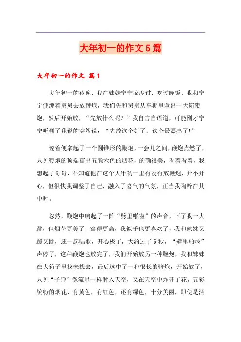 大年初一的作文5篇