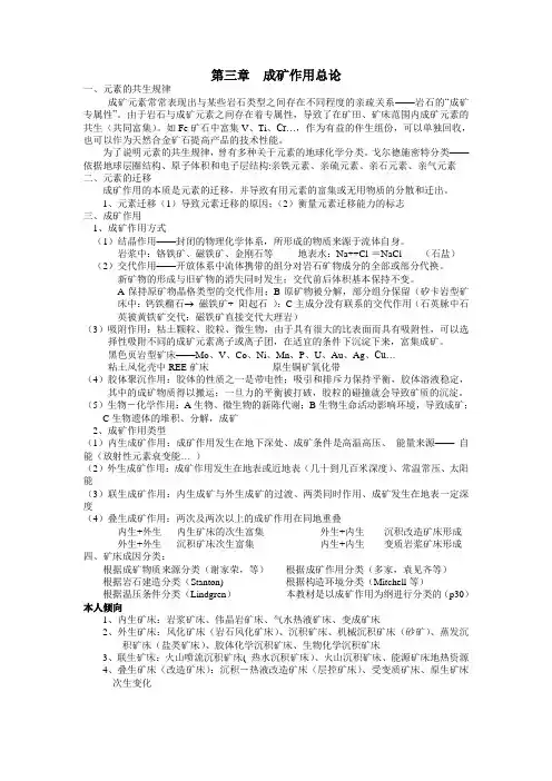 成矿作用总论总结