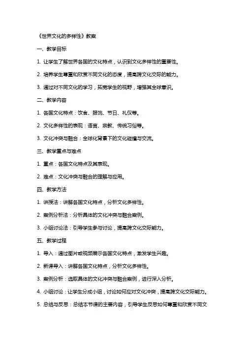 《世界文化的多样性》教案