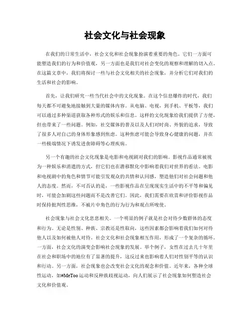 社会文化与社会现象
