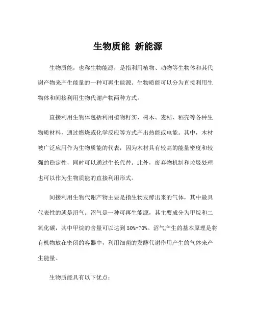 生物质能 新能源