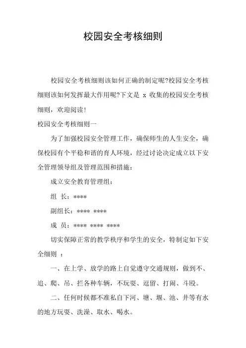 校园安全考核细则