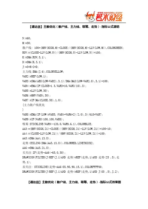 【股票指标公式下载】-【通达信】主散优化(散户线、主力线、吸筹、走势)