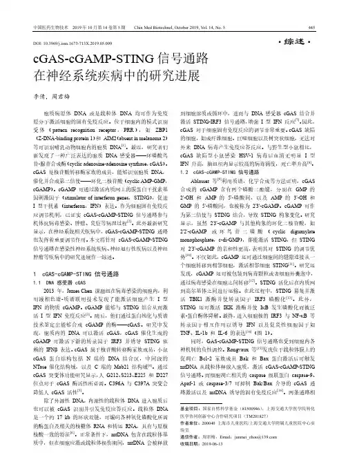 cGAS-cGAMP-STING信号通路在神经系统疾病中的研究进展