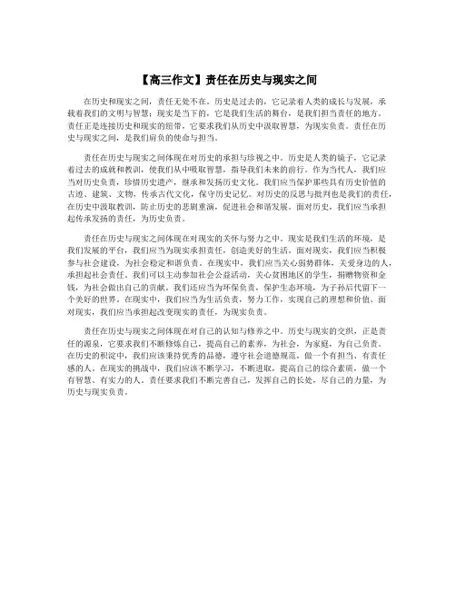 【高三作文】责任在历史与现实之间