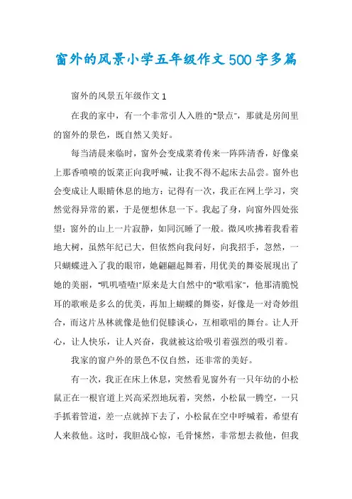 窗外的风景小学五年级作文500字多篇