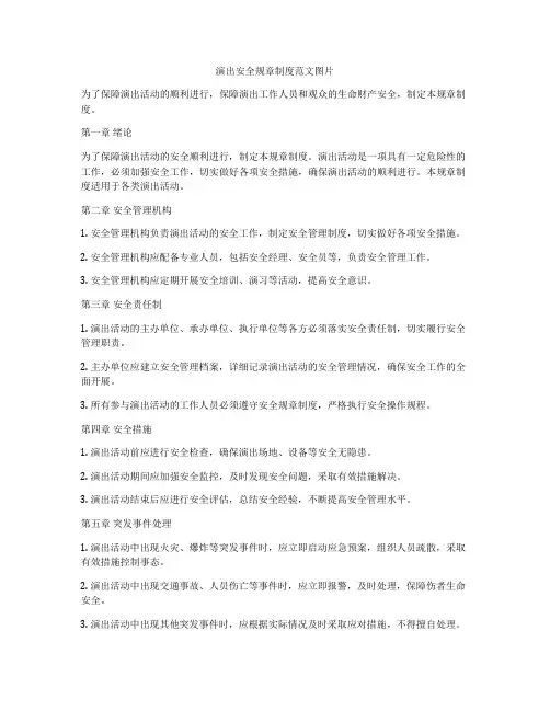 演出安全规章制度范文图片