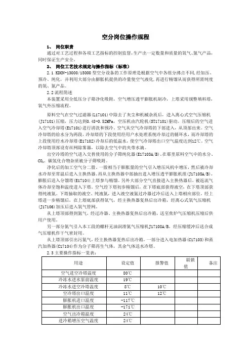 空分操作规程