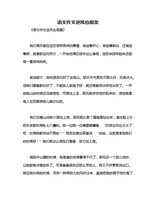 语文作文逆风也很美