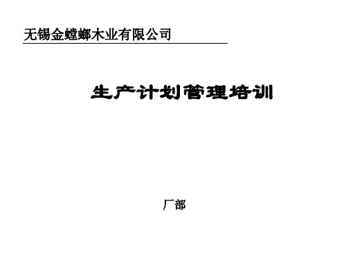 无锡金螳螂木业生产计划管理培训共75页PPT资料