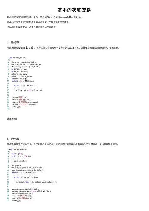 基本的灰度变换