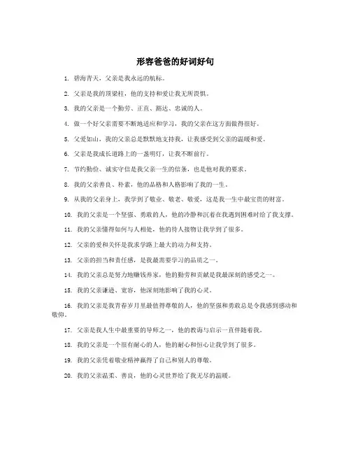 形容爸爸的好词好句