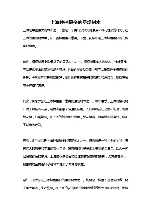 上海种植最多的景观树木