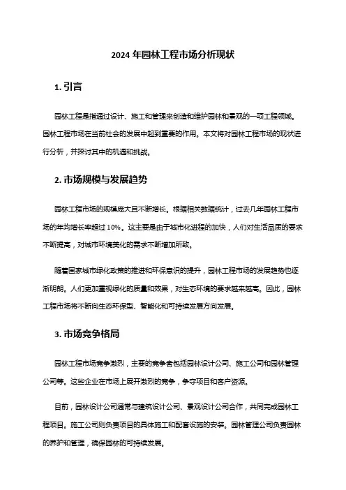 2024年园林工程市场分析现状