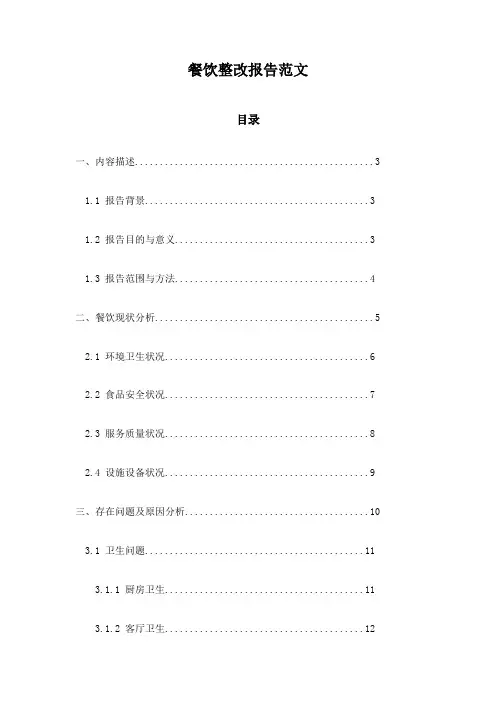 餐饮整改报告范文
