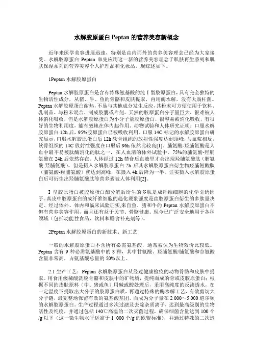 水解胶原蛋白Peptan的营养美容新概念